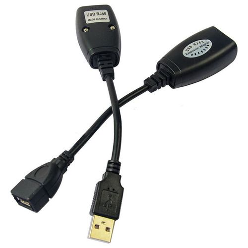 Câble d'extension USB vers RJ45, noir, Type A, mâle, femelle, adaptateur LAN, câble réseau Cat5e/6, 1 ensemble