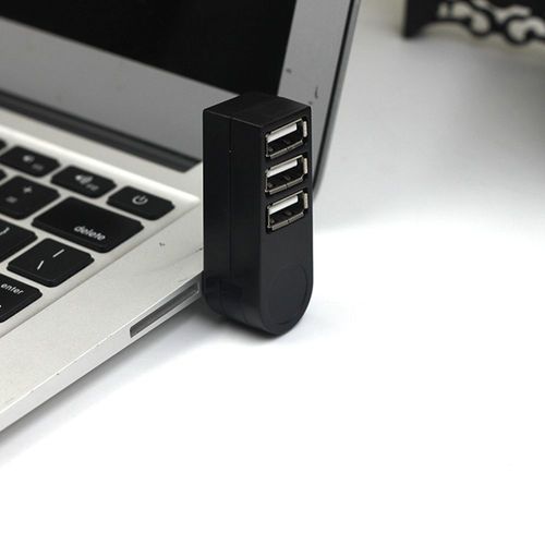 Mini Hub USB 2.0 à 3 ports, répartiteur rotatif adaptateur hub pour PC portable notebook noir