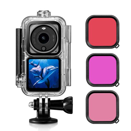 Coque De Plongée Étanche 60m Pour Dji Osmo Action 2, Boîtier De Protection Pour Caméra De Sport Avec Double Écran Et Filtres-Générique