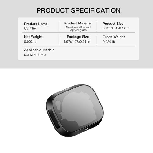 Filtre En Alliage D'aluminium Pour Drone Dji Mini 3 Pro, Réduction De Lumière Réglable, Accessoires De Filtre Nd8/16/32/Cpl-Générique