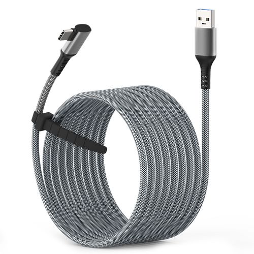 Câble Usb 16 Pieds Vr Link, Accessoires De Casque Vr Avec Transfert De Données 5gbps, Cordons Tressés En Nylon De Type C Pour Pc De Jeu Steam Vr