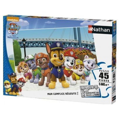Puzzle Enfant 45 Pieces Pat Patrouille Marcus Chase Zuma Rocky Ruben Stella Everest - Set Puzzle Et 1 Carte Tigre