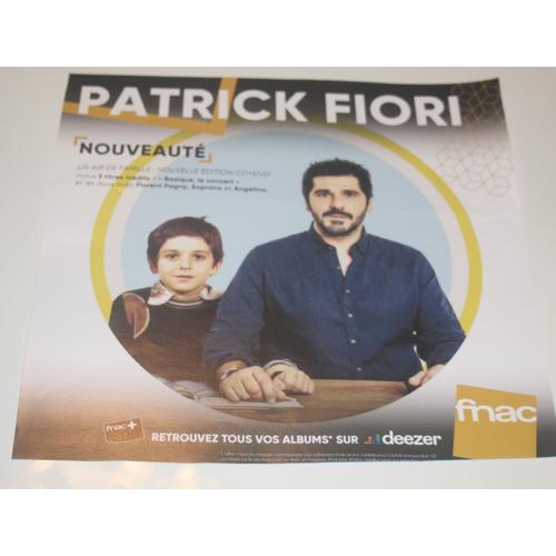 Rare Plv 30x30cm Souple Papier Glacé Patrick Fiori Un Air De Famille Reedition / Magasins Fnac