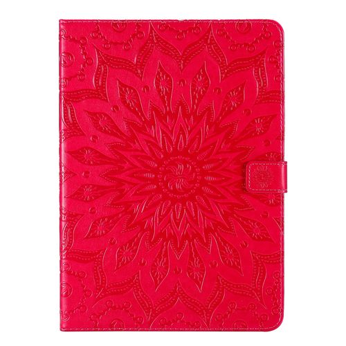 Coque Motif Flowers Relief Motif Pu Cuir Etui À Rabat Pour Ipad Mini 6 Rouge