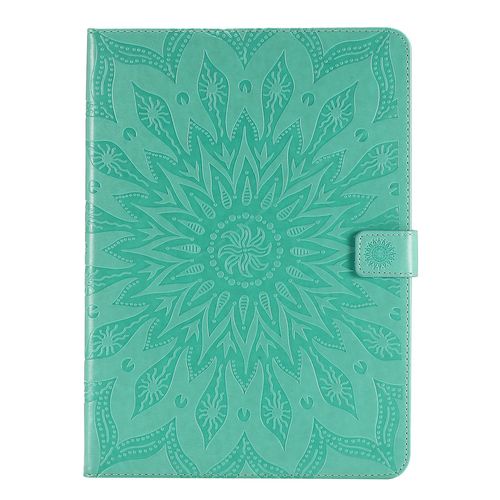 Coque Motif Flowers Relief Motif Pu Cuir Etui À Rabat Pour Ipad Mini 6 Vert