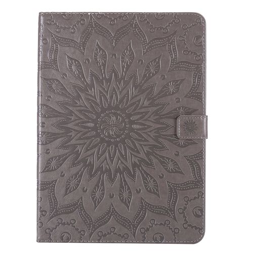 Coque Motif Flowers Relief Motif Pu Cuir Etui À Rabat Pour Ipad Mini 6 Gris