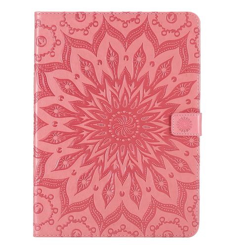 Coque Motif Flowers Relief Motif Pu Cuir Etui À Rabat Pour Ipad Mini 6 - Rose