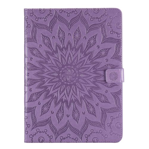 Coque Motif Flowers Relief Motif Pu Cuir Etui À Rabat Pour Ipad Mini 6 Violet