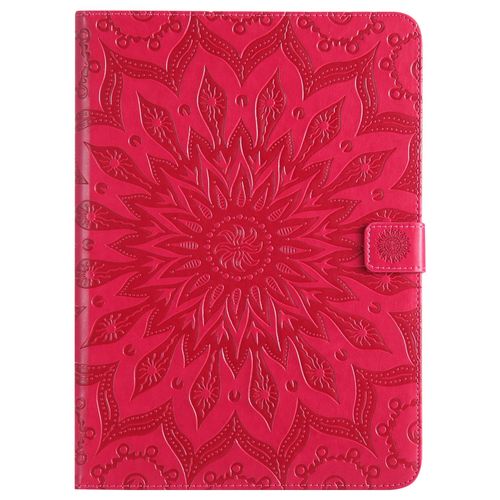 Coque Motif Flowers Relief Motif Pu Cuir Etui À Rabat Pour Ipad 5/Ipad 6 - Rouge