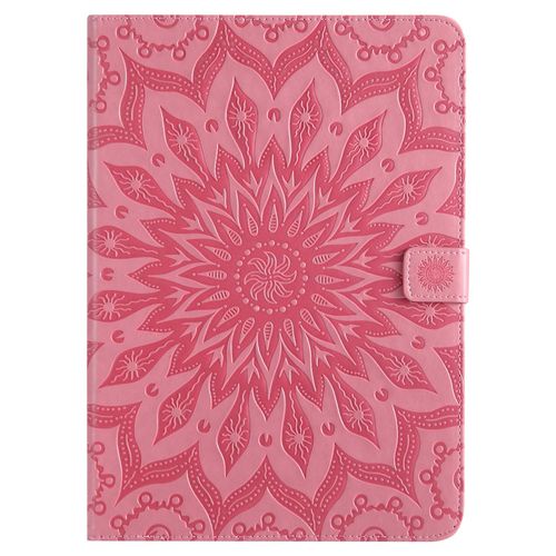 Coque Motif Flowers Relief Motif Pu Cuir Etui À Rabat Pour Ipad 5/Ipad 6 - Rose