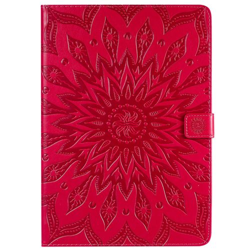Coque Motif Flowers Relief Motif Pu Cuir Etui À Rabat Pour Ipad 10.2 2019/Pro10.5/Air2019 Rouge