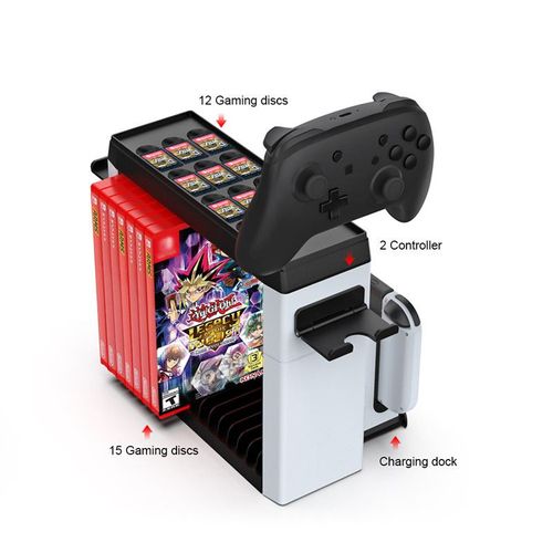 Chargeur Manette Compatible Avec Nintendo Switch & Switch Oled Pour Joycon Rack De Rangement Cartes De Jeu À Ranger