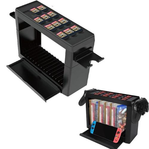 Noir Support Tour De Rangement Pour Nintendo Switch/Oled, Chargeur Manette Switch & Support Manette Switch, Multifonctionnelle Tour Stockage Accessoires Jeux Switch Avec Chargeur Joycon Switch