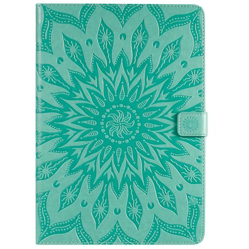 Coque Motif Flowers Relief Motif Pu Cuir Etui À Rabat Pour Ipad 10.2 2019/Pro10.5/Air2019 Vert
