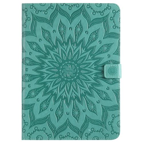 Coque Motif Flowers Relief Motif Pu Cuir Etui À Rabat Pour Ipad 5/Ipad 6 - Vert