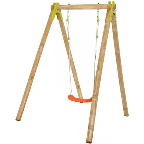 Trigano Portique En Bois Traité Sally 1,90m - 1 Balançoire Soufflée