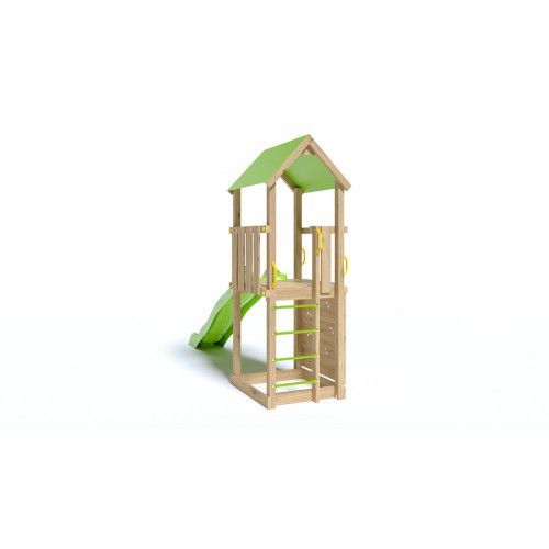Trigano Aire De Jeux Sunny-Xperience - Tour Toit Plate-Forme 1,2 M + Toboggan + 1 Mur D'escalade