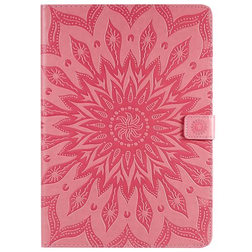 Coque Motif Flowers Relief Motif Pu Cuir Etui À Rabat Pour Ipad 10.2 2019/Pro10.5/Air2019 - Rose