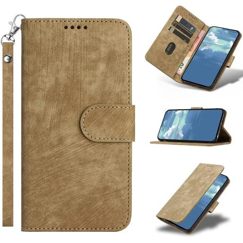 Coque Pour Xiaomi Redmi Note 10 Pro 4g/10 Pro Max,Protection Housse En Cuir Premium Pochette Rabat Portefeuille Clapet Magnetique Flip Etui Avec Bequille Et Fentes De Cartes,Antichoc Case-Jaune