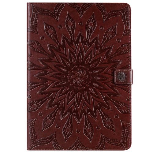Coque Motif Flowers Relief Motif Pu Cuir Etui À Rabat Pour Ipad 10.2 2019/Pro10.5/Air2019 - Marron