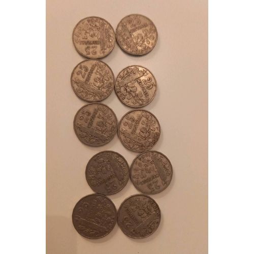 10 Pièces De 25 Centimes De 1904