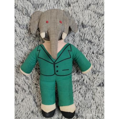 Rare Vintage Doudou Babar En Tissu