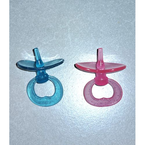 Lot De 2 Sucette Bébé Reborn Poupée Poupon Tutute Aimant Fille Garçon Mignon Rose Et Bleu