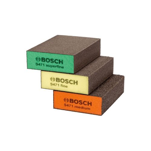 Bosch Pack de 3 éponges de ponçage, plates+bord
