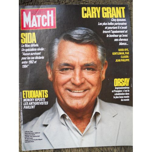 Paris Match N° 1959 Du 12 Décembre 1986 Cary Grant