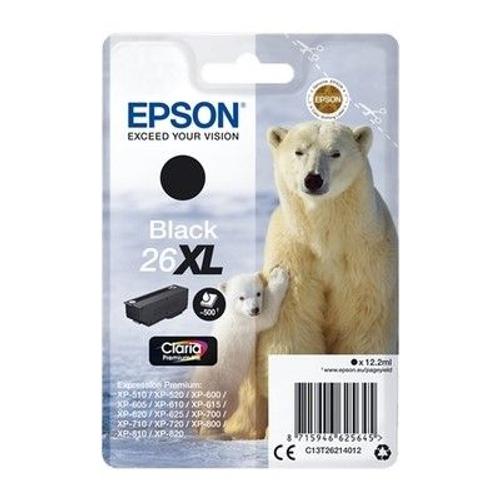 Epson 26XL - 12.2 ml - taille XL - noir - originale - blister - cartouche d'encre - pour Expression Premium XP-510, 520, 600, 605, 610, 615, 620, 625, 700, 710, 720, 800, 810, 820