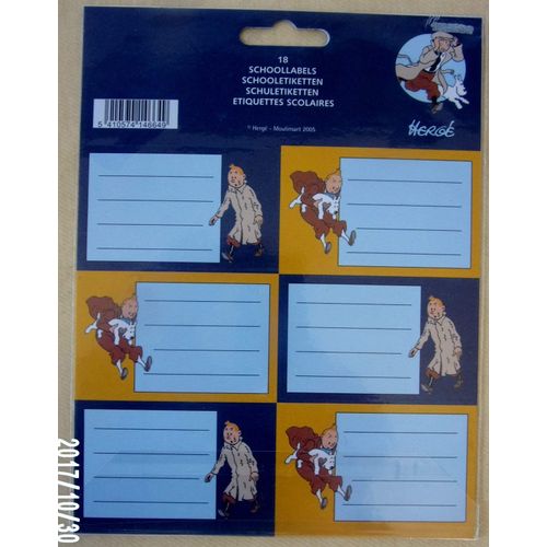 Etiquettes Tintin , Blister De 18 Pieces Modele 2 2005