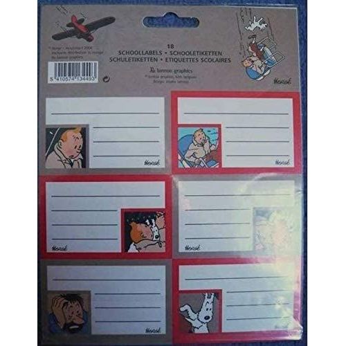 Etiquettes Tintin, Blister De 18 Pieces Modèle 1 - 2004