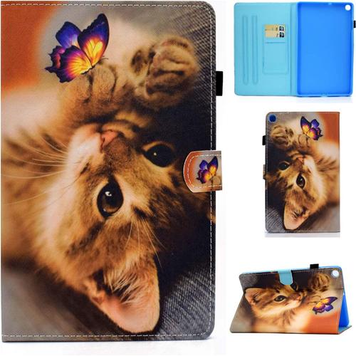 Coque Pour Samsung Galaxy Tab A 10.1 T510 / T515 2019 - [Slim Shield] Multi-Angle Housse Étui De Protection Case Cover Avec Fonction De Support Pour Tablette Galaxy Tab A 10.1 2019,Papillon D'or