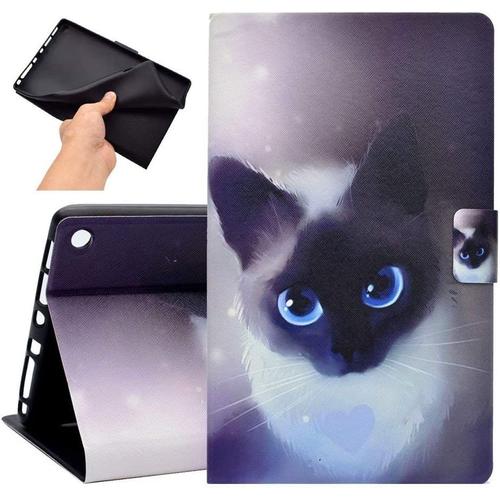 Coque Légère Pour Fire Hd 8 (Tablette 8 Pouces, 6ème/7ème Et 8ème Générations, 2016/2017 Et 2018), Etui À Rabat Avec Ultra-Mince Et Léger En Polycarbonate Pour All-New Amazon Fire Hd 8(Chat)