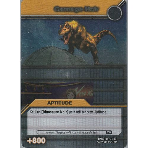 Carte Dinosaur King - Carnage Noir - Dkbd-047/100 - Foil -