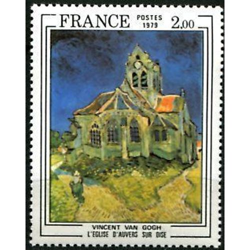 France 1979, Très Beau Timbre Neuf** Luxe Yvert 2054 Oeuvre De Vincent Van Gogh, "L'eglise D'auvers Sur Oise".