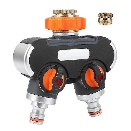 2-Way Garden Hose Splitter, Garden Hose Connector, Adjustable Water Flow, Ideal For Outdoor Faucet