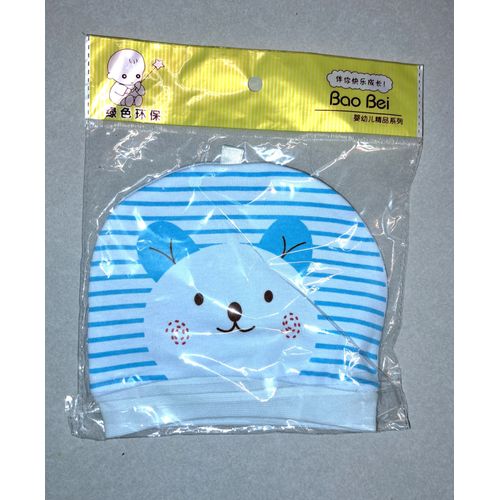 Bonnet Chat Rayé Bleu En Coton Top Qualité Bébé Enfant Reborn Poupée Poupon Garçon Mignon