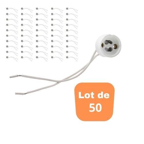 Lot de 50 Douilles GU10 pour ampoule LED ou halogène