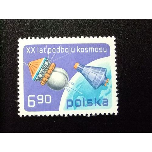 Pologne Polska 1977 Xx Conquête De L'espace Yvert Bloc 76 ** Timbre Feuille Mnh