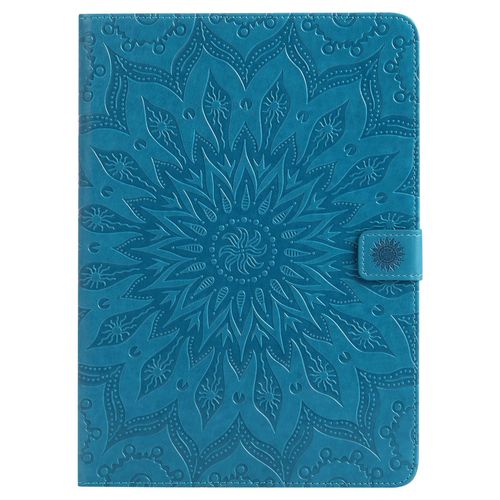 Coque Motif Flowers Relief Motif Pu Cuir Etui À Rabat Pour Ipad Pro 9.7 - Bleu