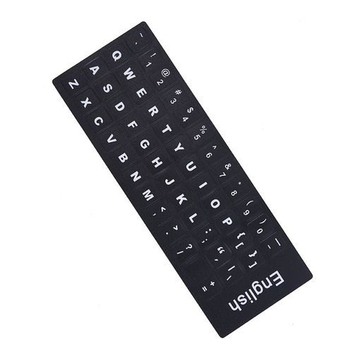 Autocollants de remplacement pour clavier anglais, blanc sur noir, tout PC, ordinateur portable