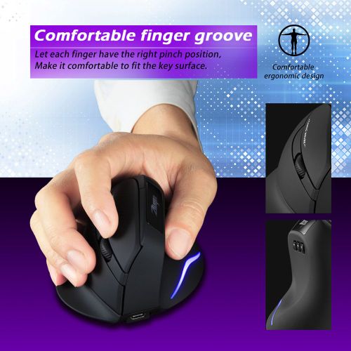 souris verticale Rechargeable sans fil F26, 2400 DPI, 6 boutons, optique réglable, 2.4 ghz, pour ordinateur PC, accessoires