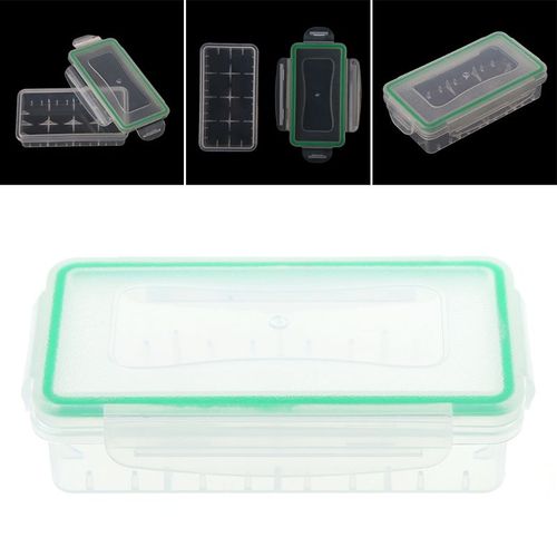 Boîte de rangement Portable en plastique dur Transparent, support pour 2 piles 18650