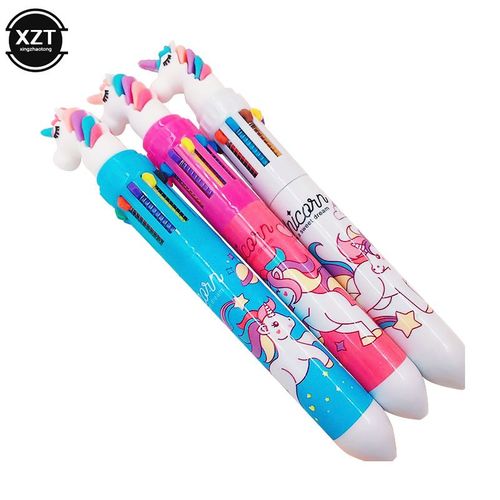 Stylo À Bille Épais 10 Couleurs, Licorne De Rêve, Dessin Animé, 0.5mm, 1 Pièce, Papeterie Mignonne Pour École Et Bureau, Cadeau