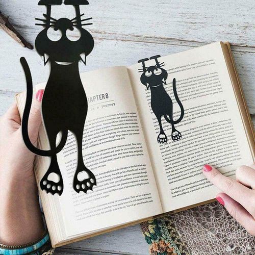 Nouveau Signet Chat Noir 3d En Plastique, Marque-Page Stéréo Chat Mignon, Étudiant, Marque-Page Animal De Dessin Animé