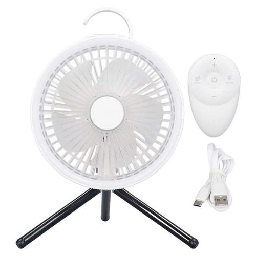 Ventilateur de Camping avec 12 lumières LED, télécommande sans fil, silencieux, Rechargeable par USB, avec Interface USB A, pour voyage