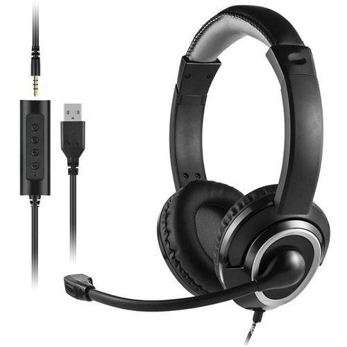 Casque USB filaire léger avec Microphone, 3.5Mm, pour téléphone et PC