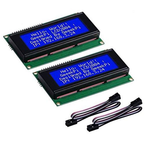 Pack de 2 modules LCD 2004 avec adaptateur d'interface I2C, rétro-éclairage bleu 2004 20x4, bouclier pour Raspberry Pi Arduino Uno