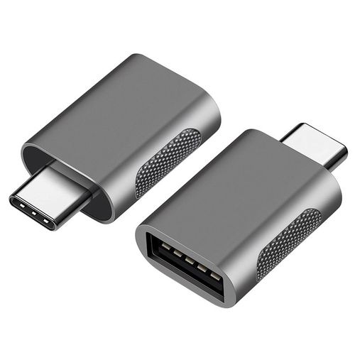 Adaptateur USB type-c vers USB, 2 paquets, Thunderbolt 3 vers USB femelle OTG pour appareils type-c (argent)